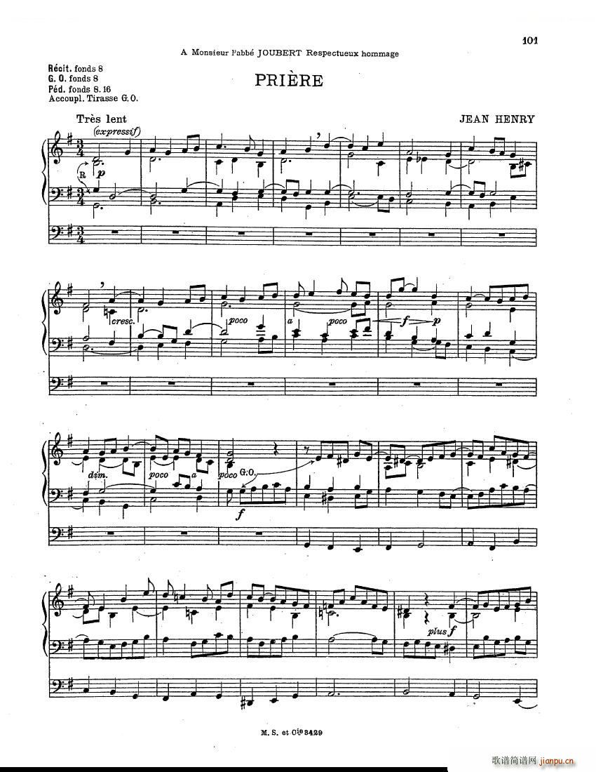 Henry Jean Pri��re organ Pri��re organ(ʮ�ּ�����)1