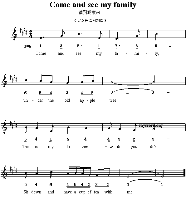 Ӣ�ă��裺Comeandseemyfamily(����)1