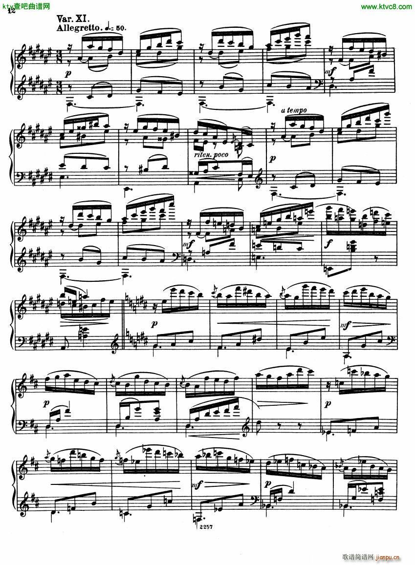 Glazunov Theme et Variations Op 72(����V)12