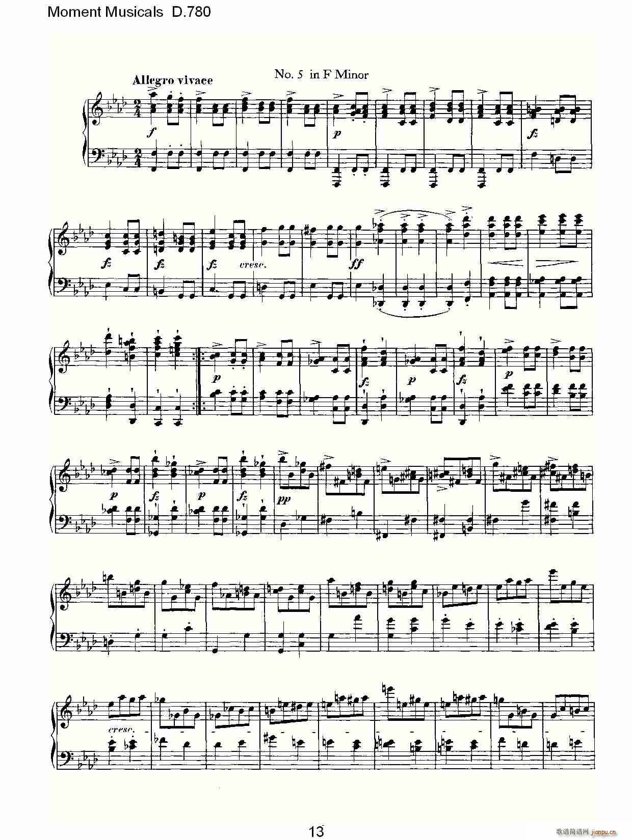 Moment Musicals D.780(ʮ�ּ�����)13