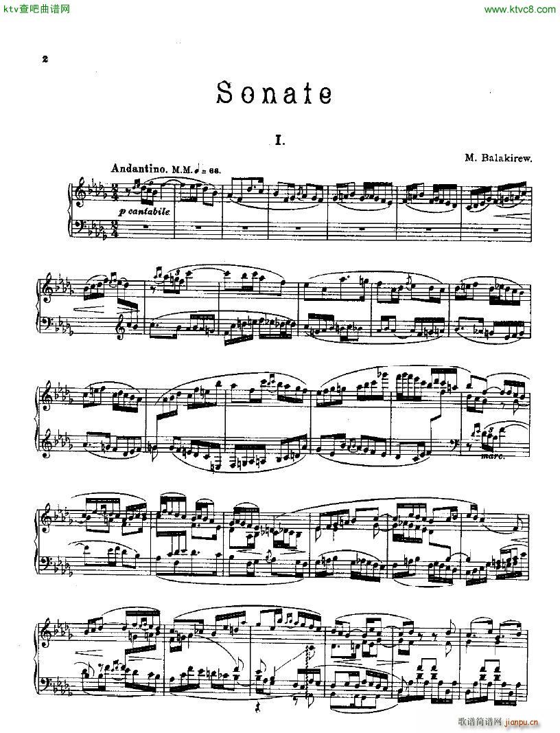 Balakirev Piano Sonata In B Flat Minor(����V)1