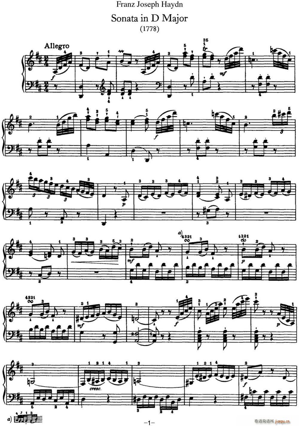 ���D ������Q�� Hob XVI 33 in D major(����V)1