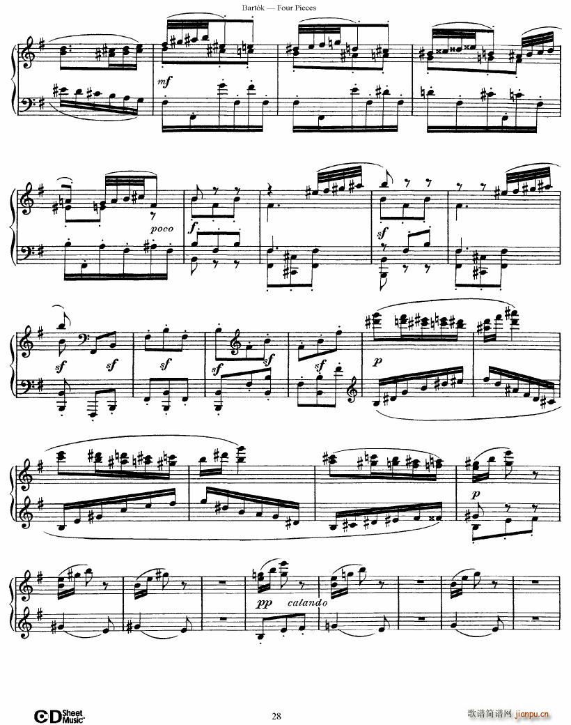 Bartok DD 71 Four Piano Pieces(����V)28
