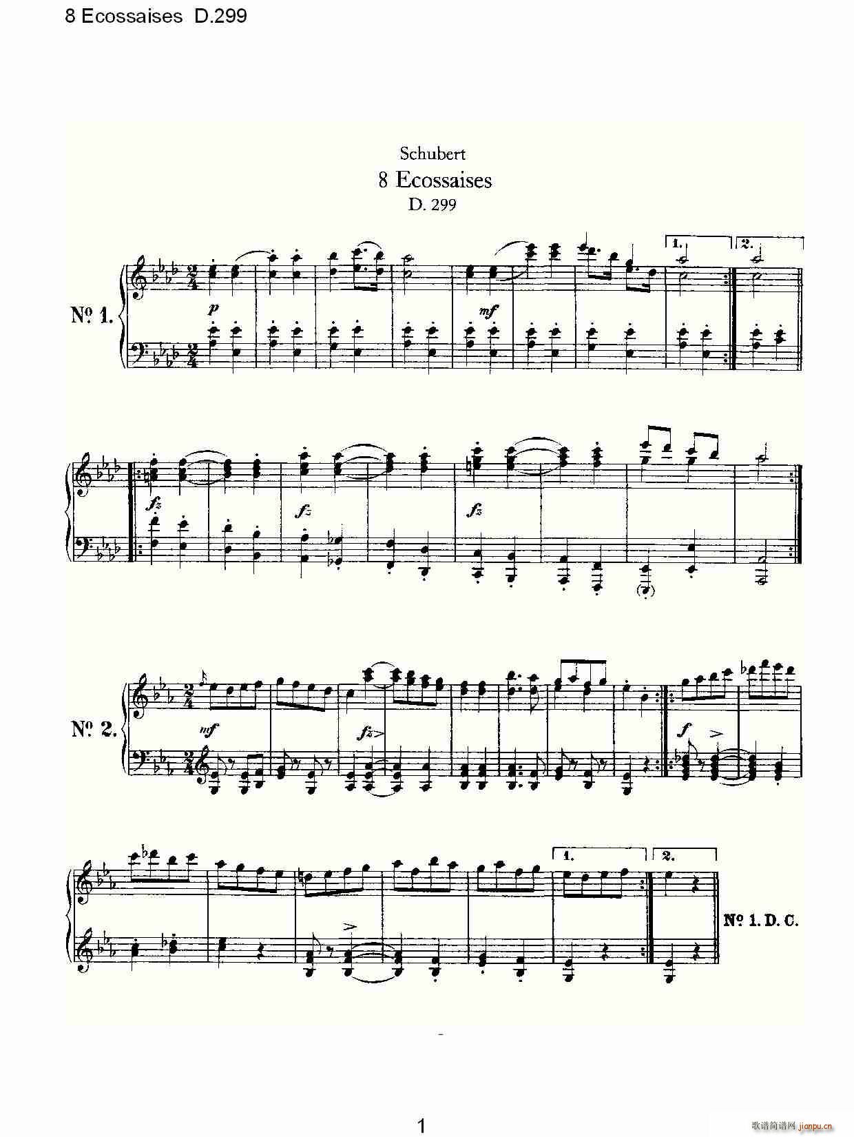 8 Ecossaises D.299(ʮ�ּ�����)1