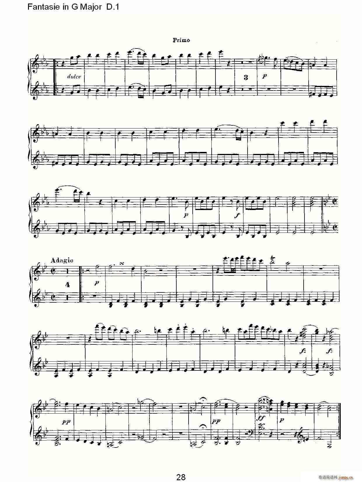 Fantasie in G Major D.1(ʮ�ּ�����)28