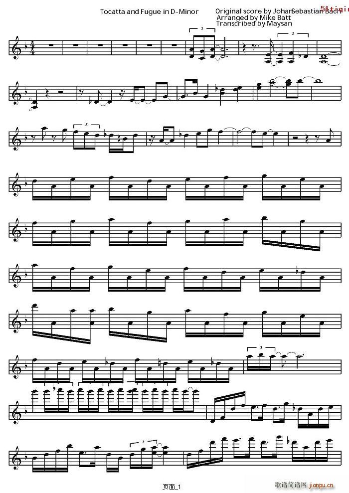 Tocatta and Fugue in D-Minor(С�����V)1