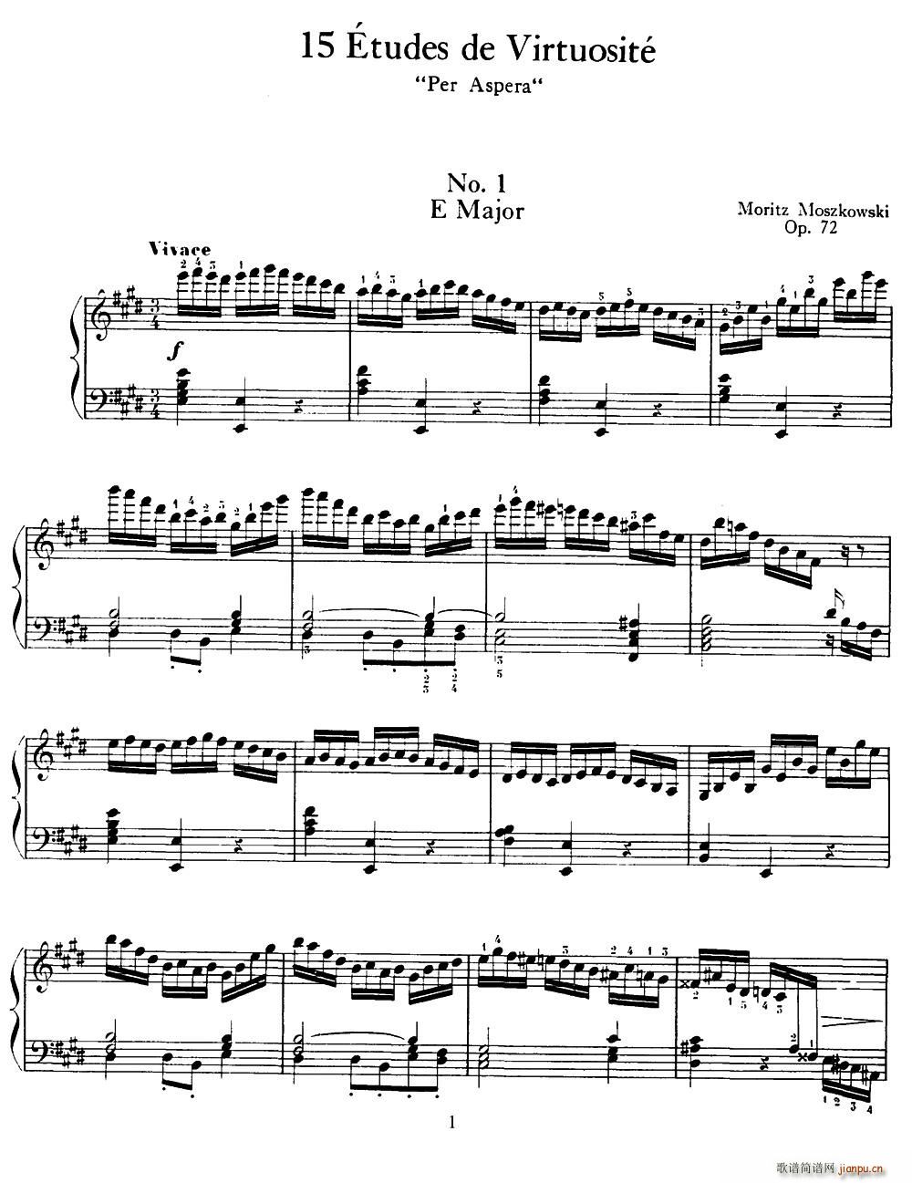 15 Etudes de Virtuosit�� Op 72 No 1 ʮ������پ�����֮һ(����V)1