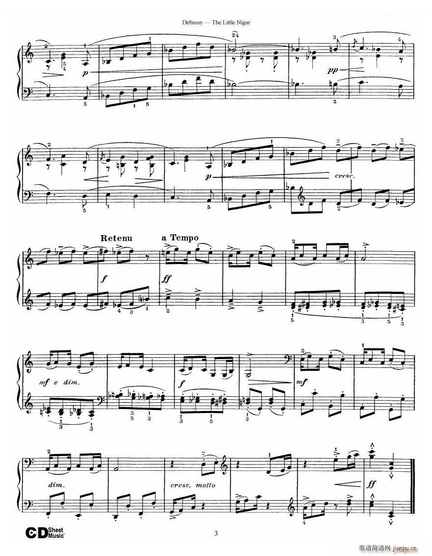 Debussy The Little Nigar The Little Nigar(ʮ�ּ�����)3