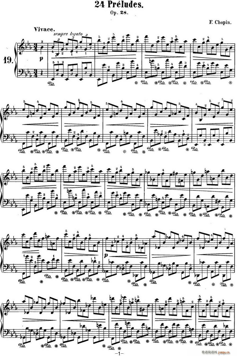 Ф�� 24�����ǰ���� Op 28 No 19 ��E���{(����V)1