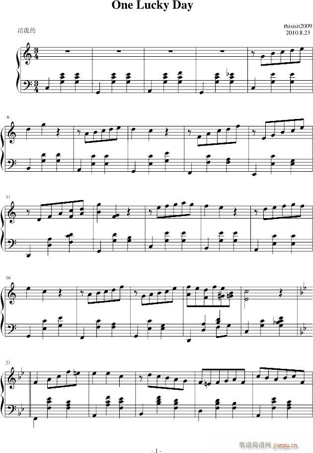 One Lucky Day(����V)1
