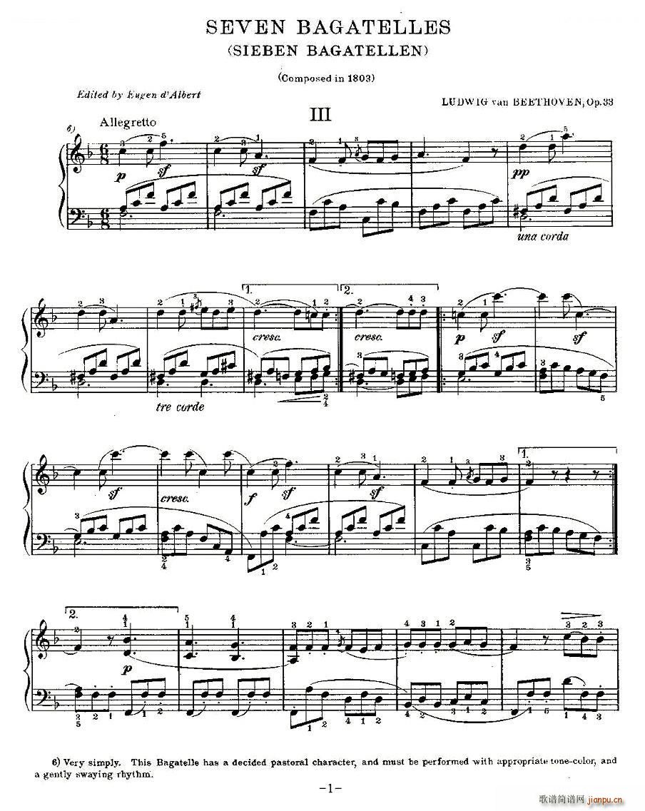 ؐ������СƷ Bagatelles Op 33 ֮��(����V)1