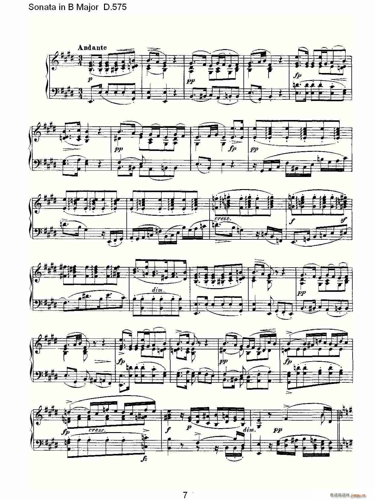 Sonata in B Major D.575(ʮ�ּ�����)7