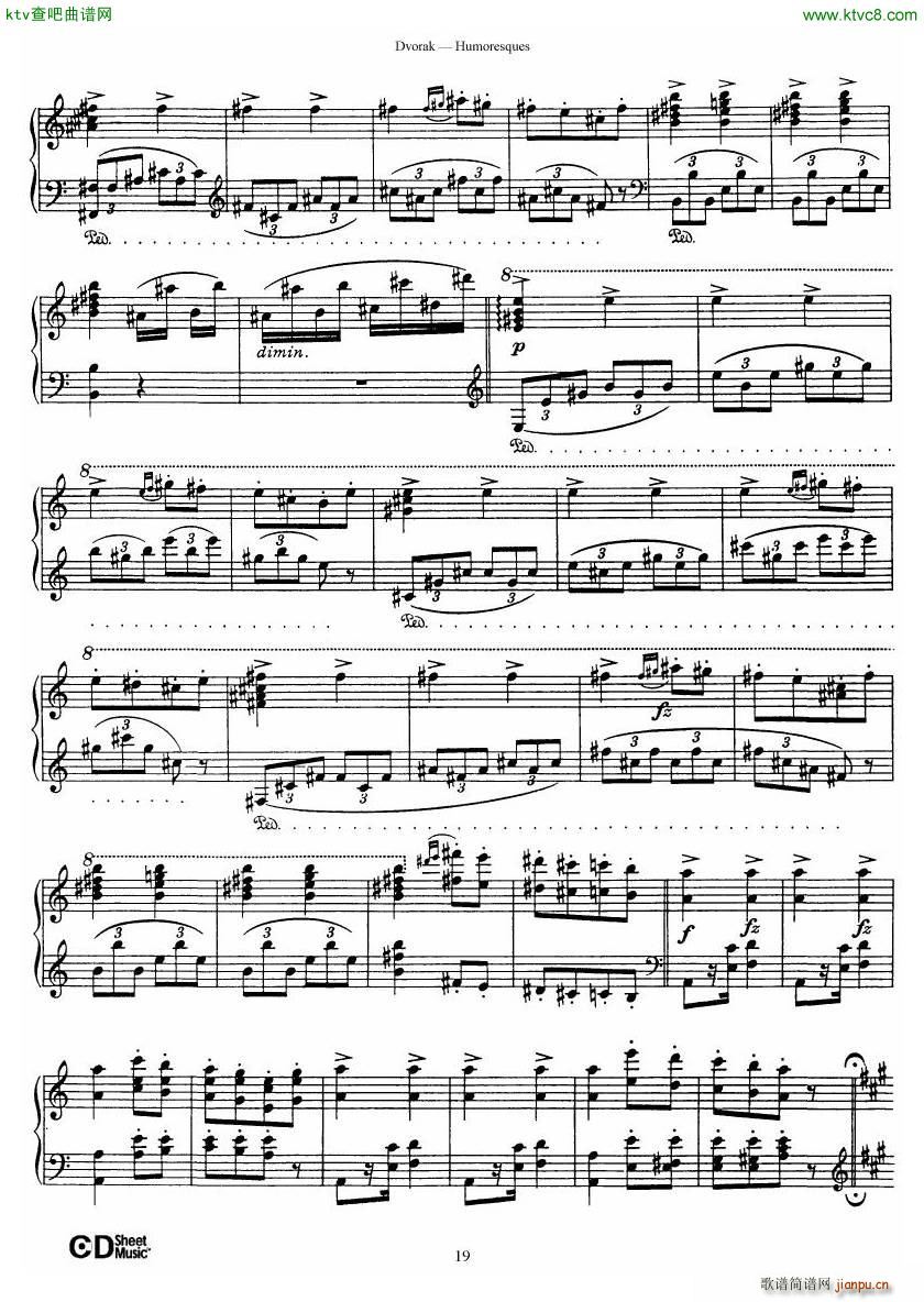 Dvor��k op 101 8 Humoresques(����V)19