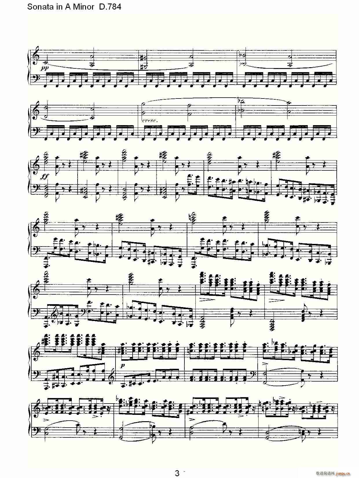 Sonata in A Minor D.784(ʮ�ּ�����)3