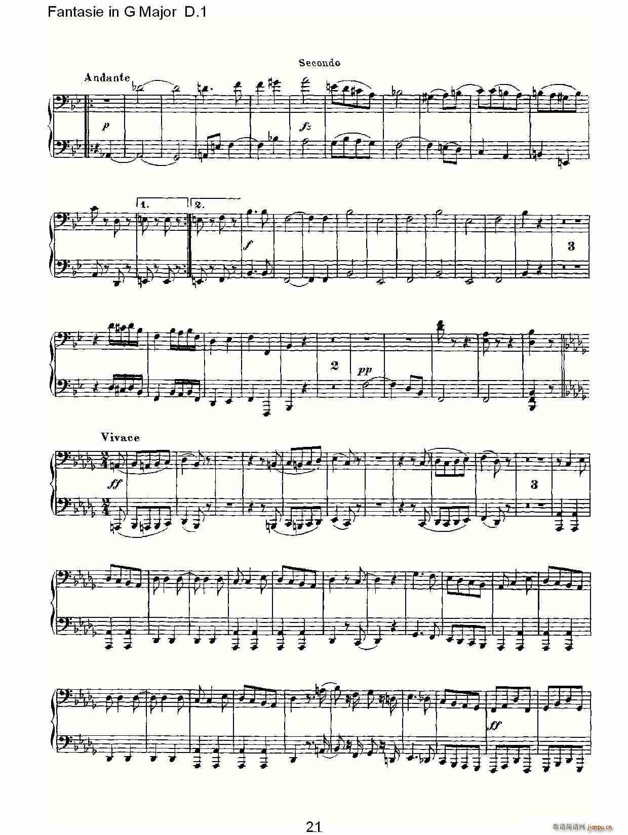 Fantasie in G Major D.1(ʮ�ּ�����)21