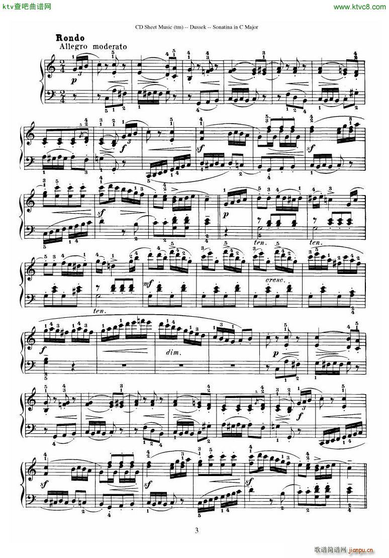 Dussek Sonatina in G Major(����V)28