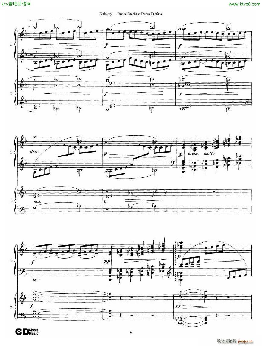 Debussy Danse Sacr��e et Danse Profane 2 Piano s(����V)6