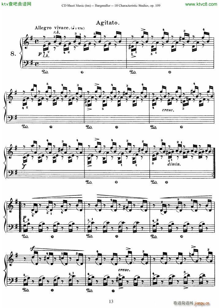 Burgmuller 18 characteristic studies op109(����V)13