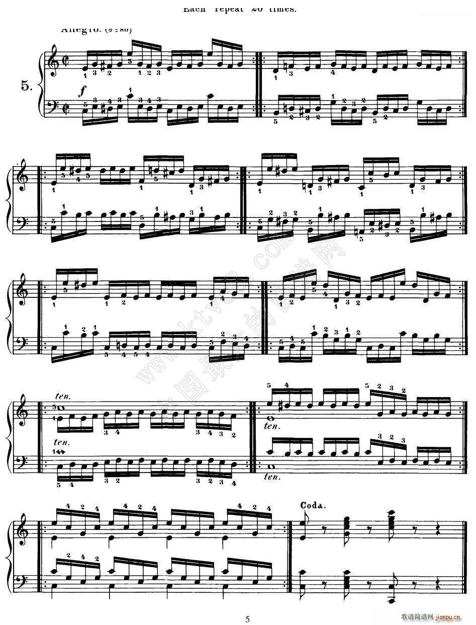 Czerny 40 Daily Exerci Op 337 1 5 40���ճ�Ӗ����(����V)5