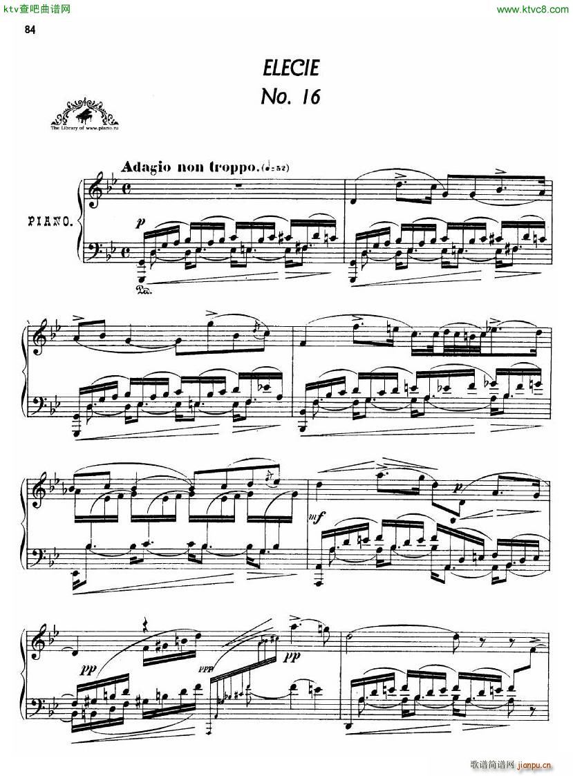 Arensky op 36 no 16 Elegie(����V)1