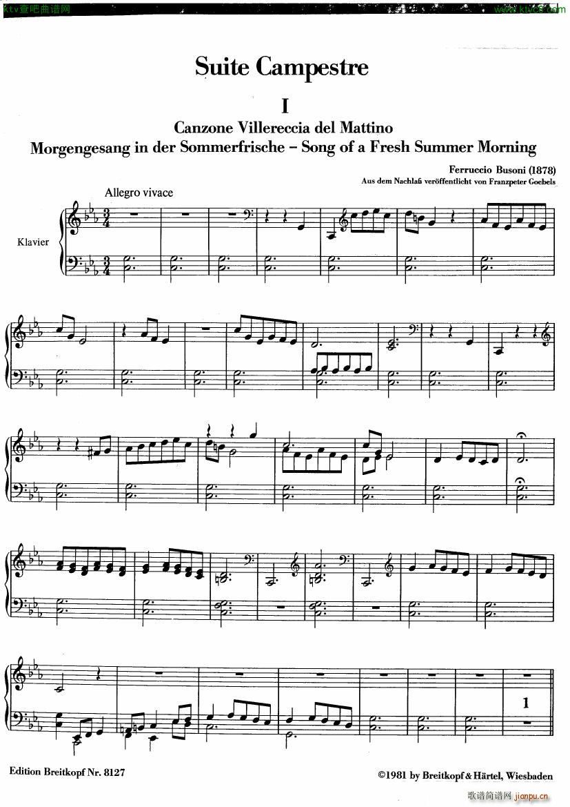 Busoni Suite Campestre for Piano(����V)1