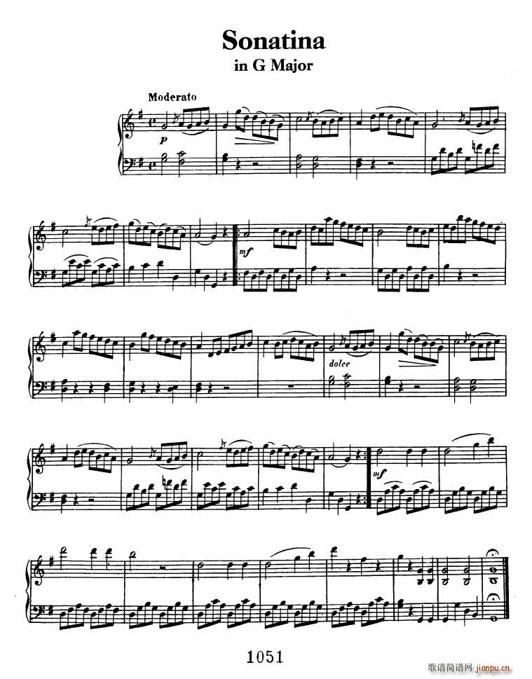 Beethoven Anh 5 Sonatina in G(����V)1