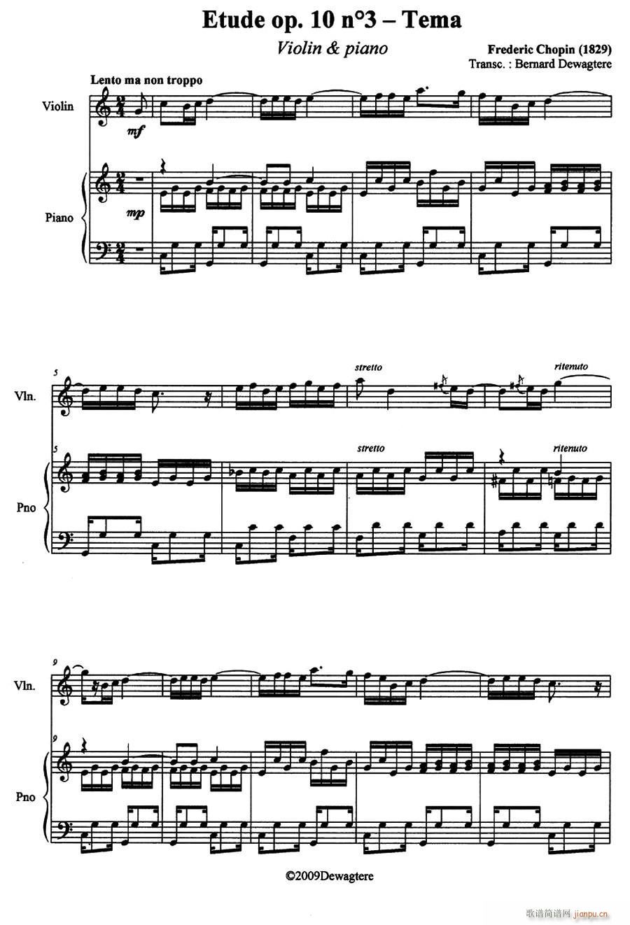 Etude Op 10 No 3 Tema �x�e�� ��ٰ���(����V)1