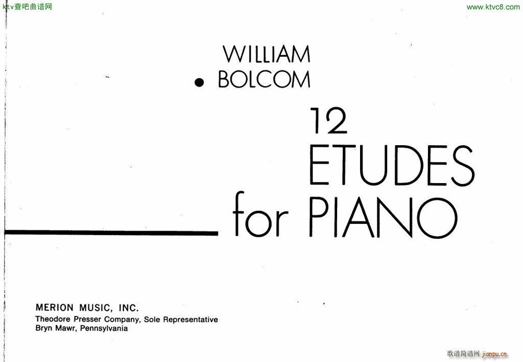 Bolcom 12 etudes for piano(����V)1