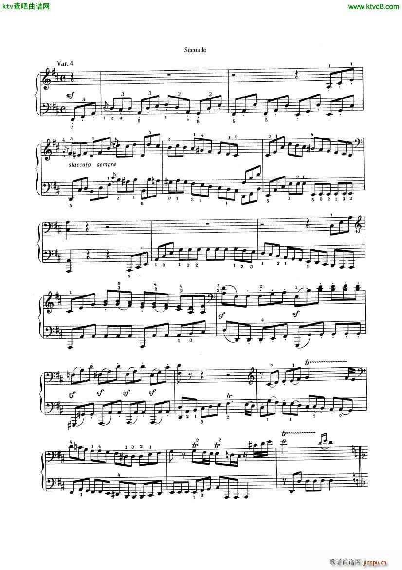 Beethoven op 74 Six Variations 4 hands(����V)7