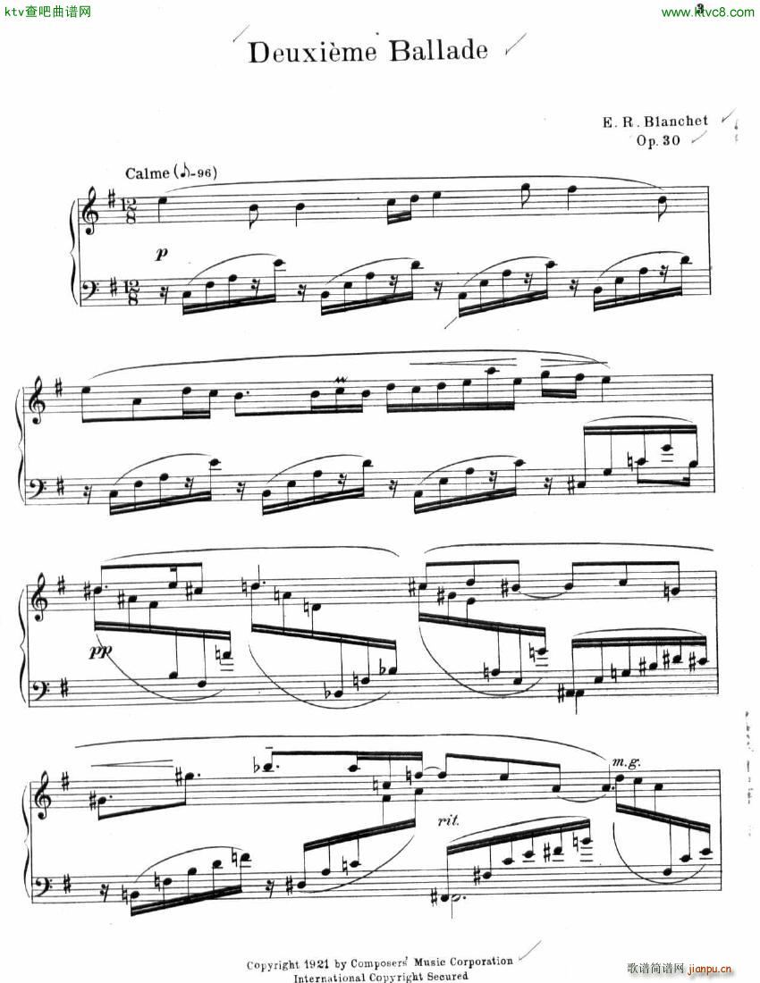 Blanchet Op 30 Deuxieme Ballade(����V)1
