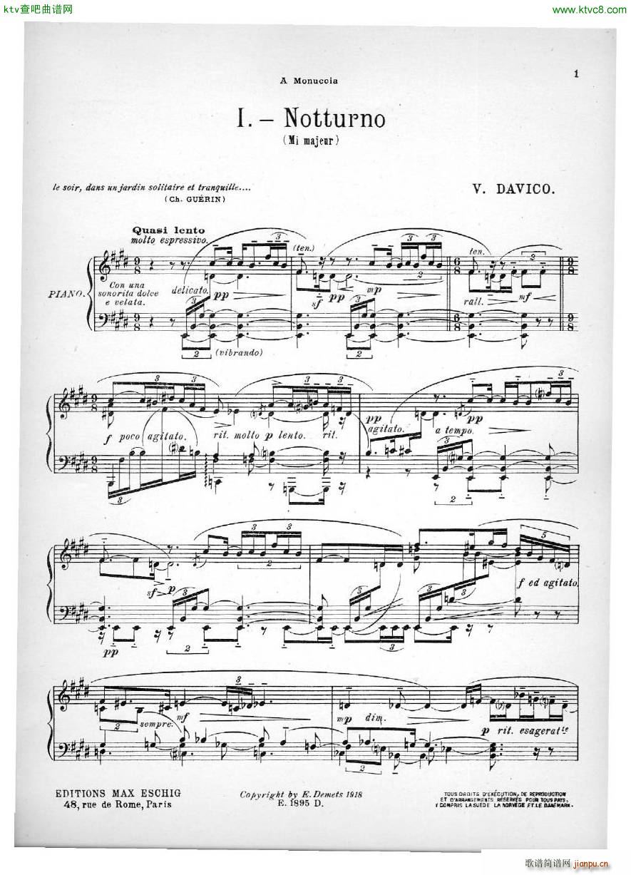 Davico Vincenze 6 Notturni n 1 en mi majeur(����V)1