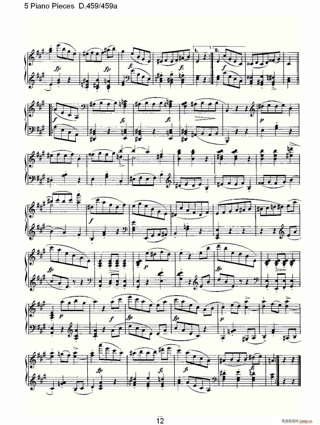 5 Piano Pieces D.459459a(����V)12