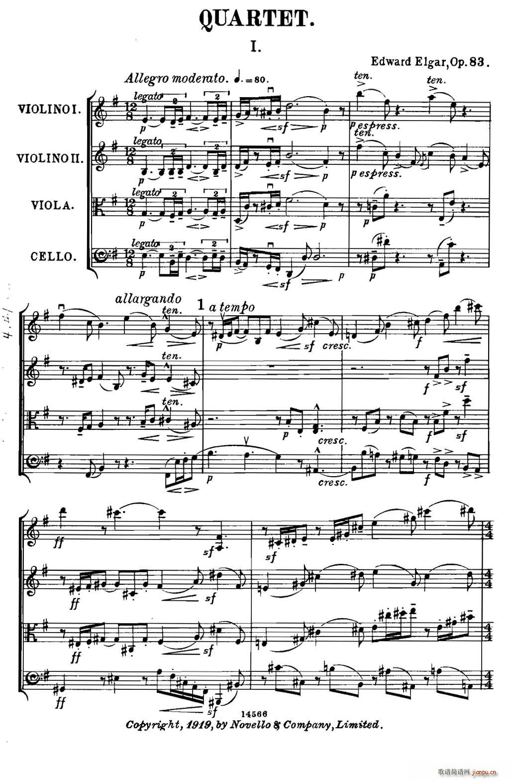 QUARTET Op 83 ��һ���� �Ҙ�(l�� )������ ����(���V)1