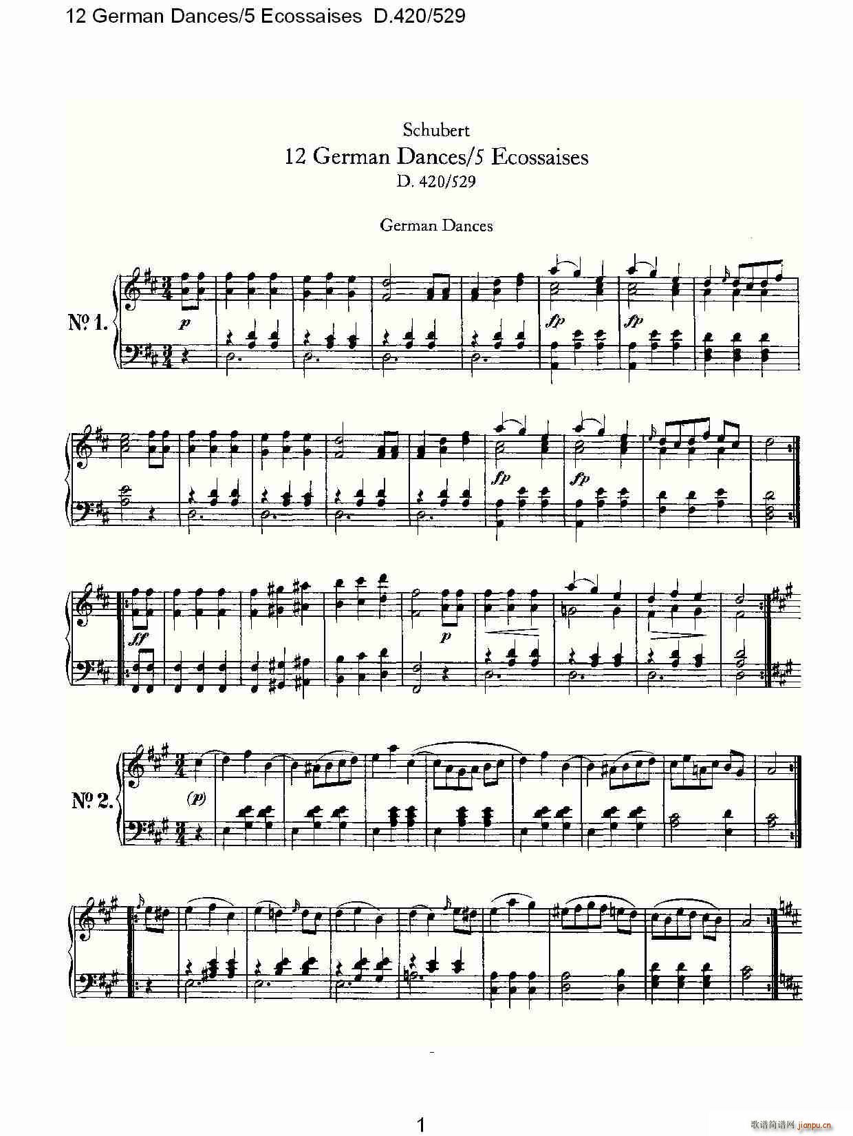 12 German Dances5 Ecossaises D.420529(ʮ�ּ�����)1