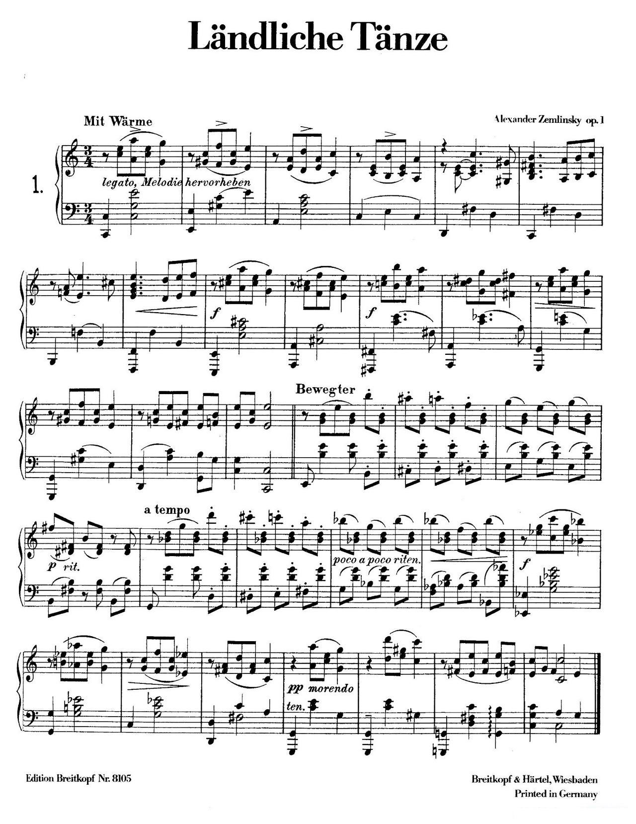 Landliche Tanzee Op 1 �l������ 1 C���{(ʮ�ּ�����)1