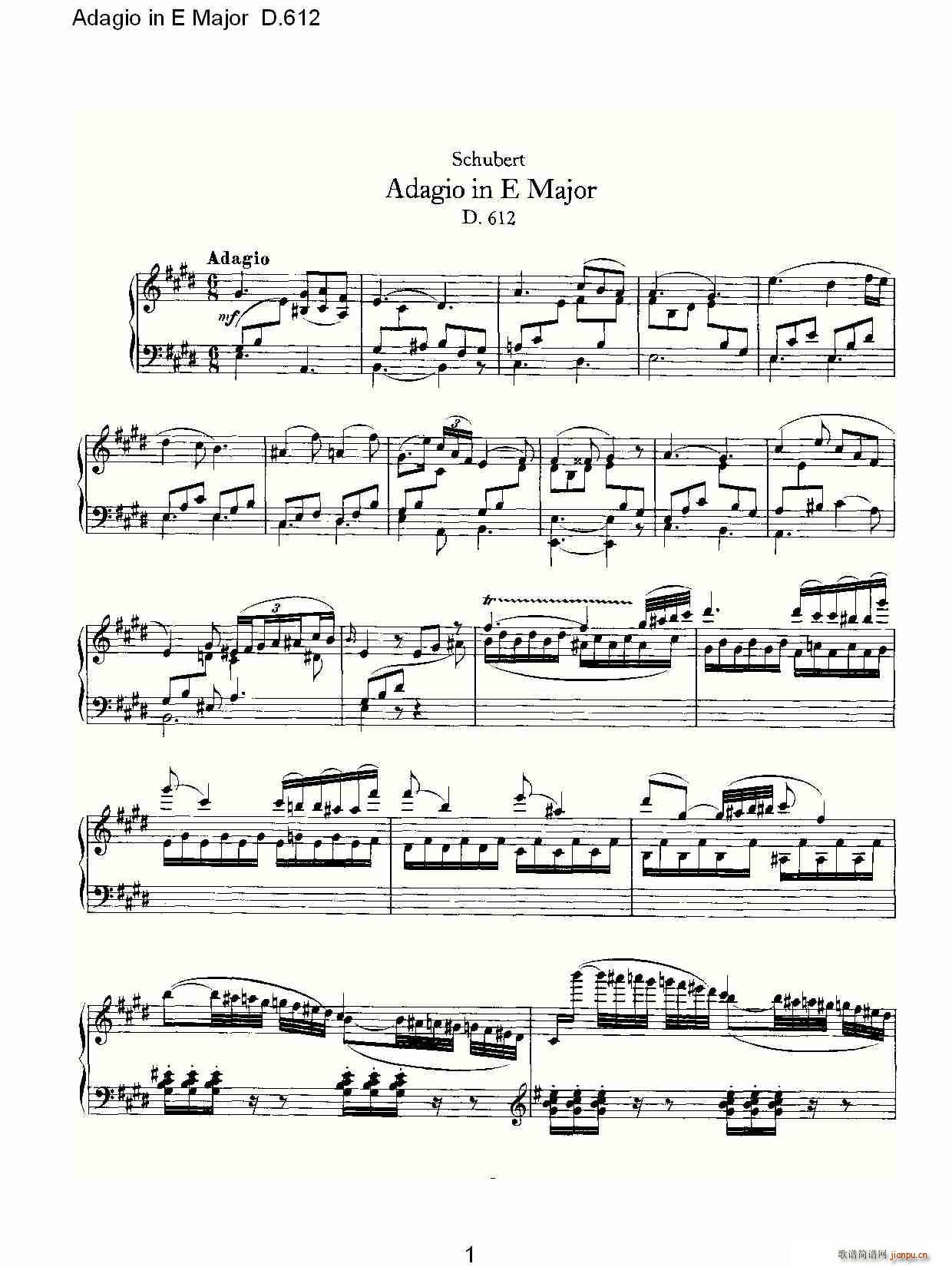 Adagio in E Major D.612(ʮ�ּ�����)1
