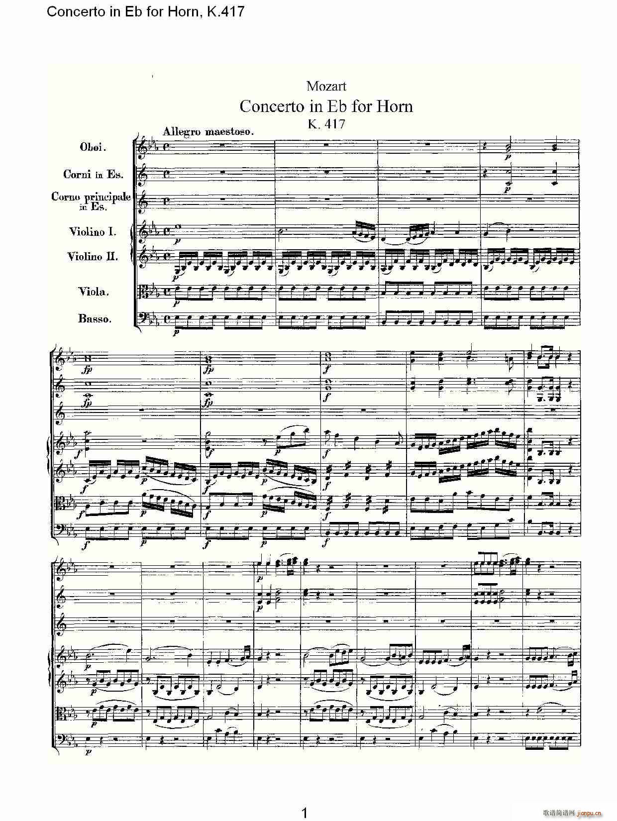 Concerto in Eb for Horn, K.417(ʮ�ּ�����)1