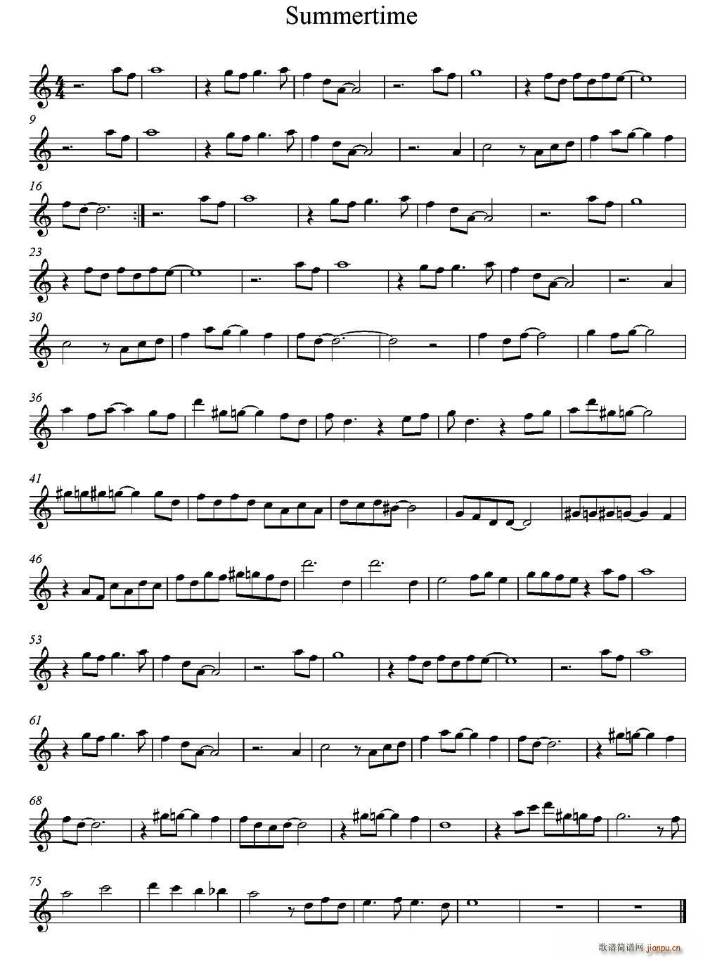 Summertime Alto Saxophone Version(ʮ�ּ�����)1