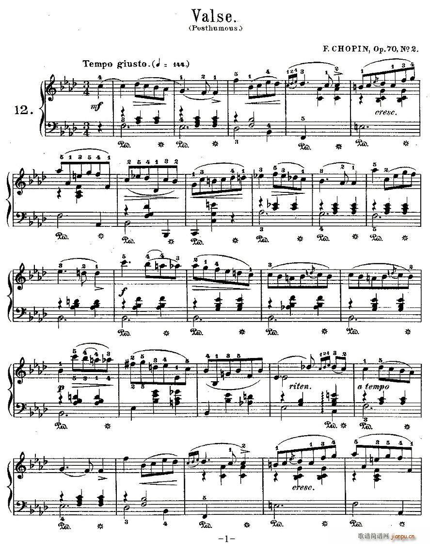 valse��Op.70, No.2(ʮ�ּ�����)1