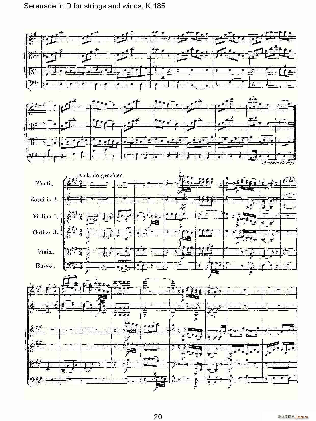 Serenade in D for strings and winds, K.185(ʮ�ּ�����)20