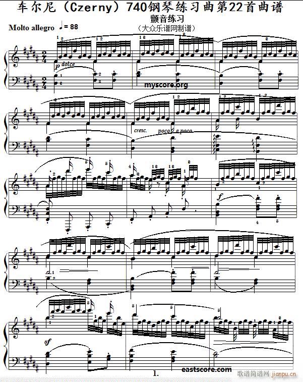 ܇(ch��)���� ��ָ�`�ɼ��g(sh��)���� Czerny 740 ��22��(����V)1