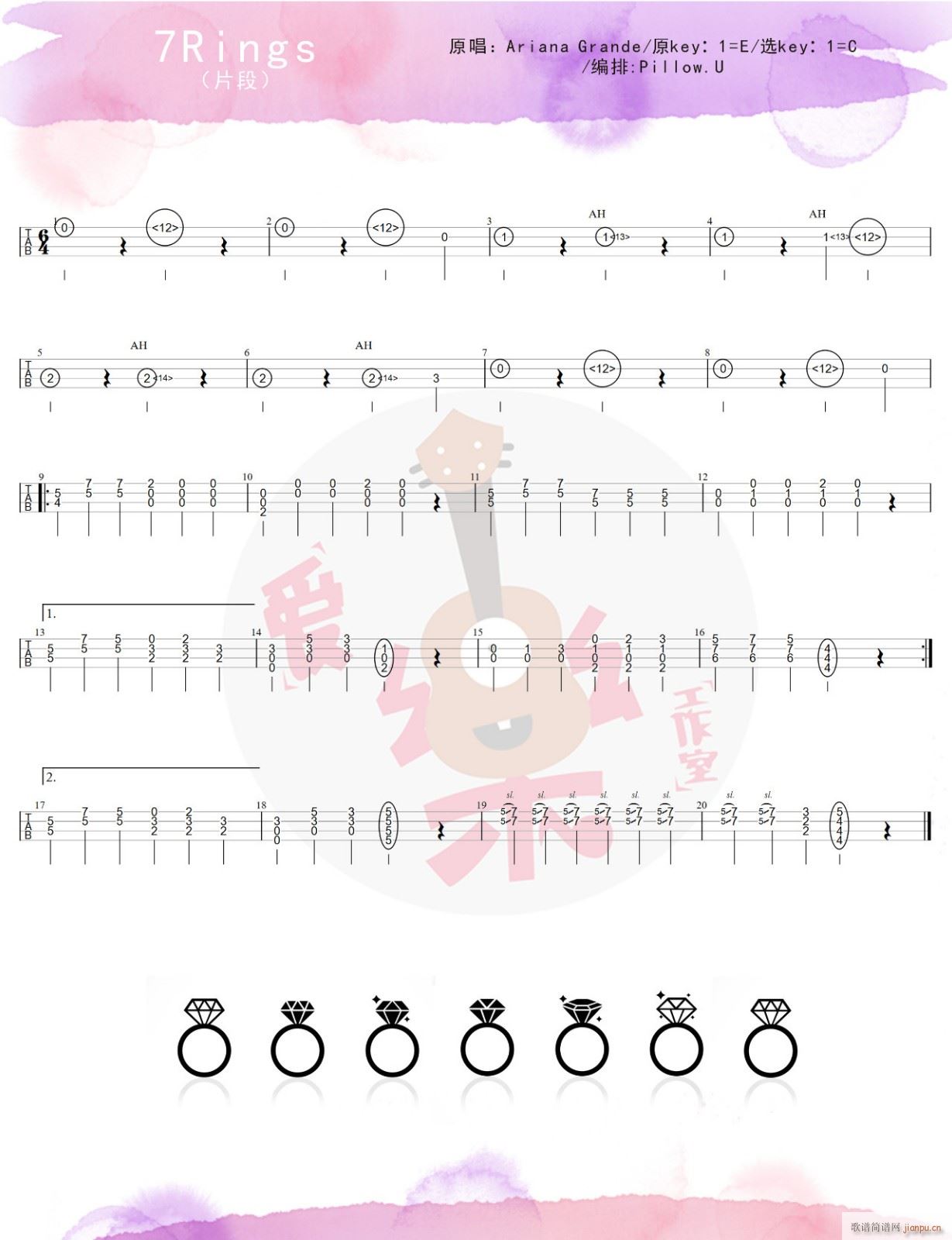 7Rings�ȿ������V ��(ji��n)�ΰ�ukuleleָ���V(ʮ�ּ�����)1