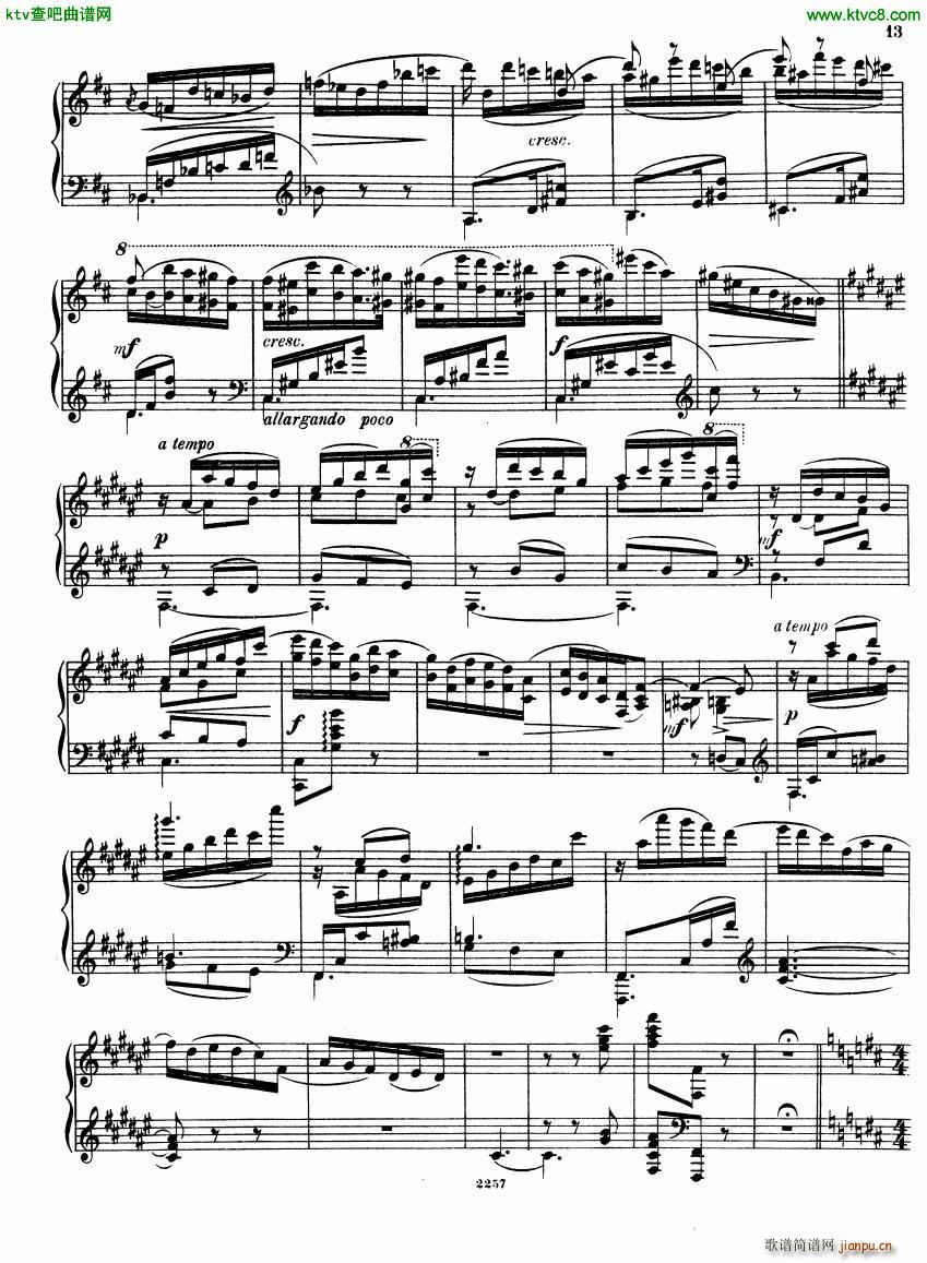 Glazunov Theme et Variations Op 72(����V)13