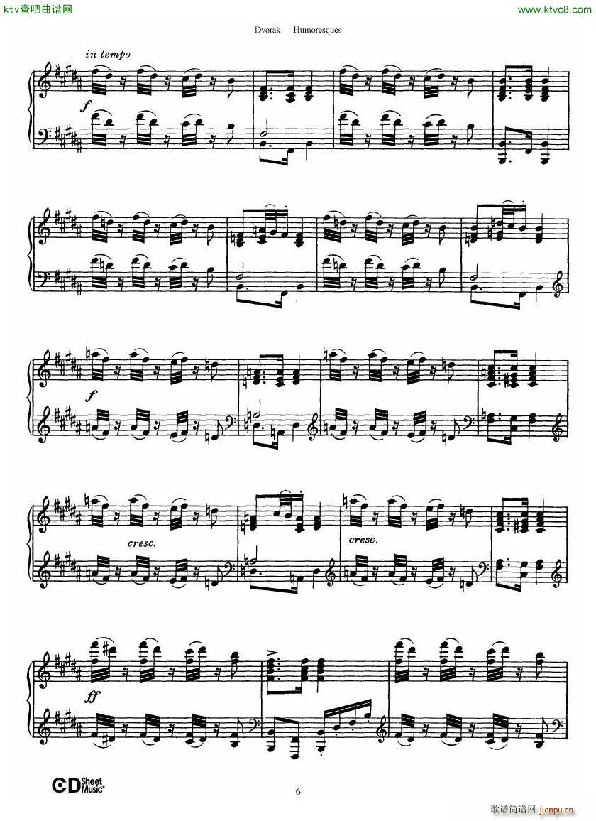 Dvor��k op 101 8 Humoresques(����V)6