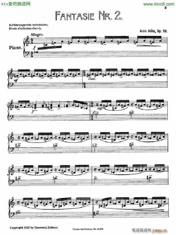 Haba fantasia no 2 im vierteltonsystem op 19(����V)1