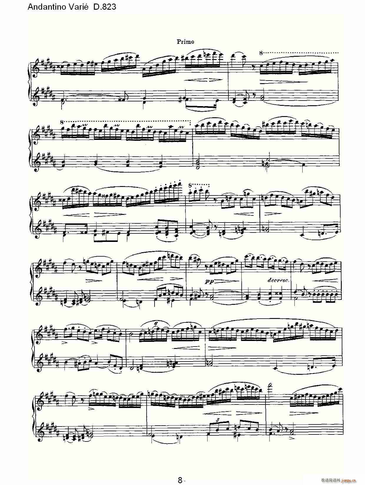 Andantino Vari�� D.823(ʮ�ּ�����)8