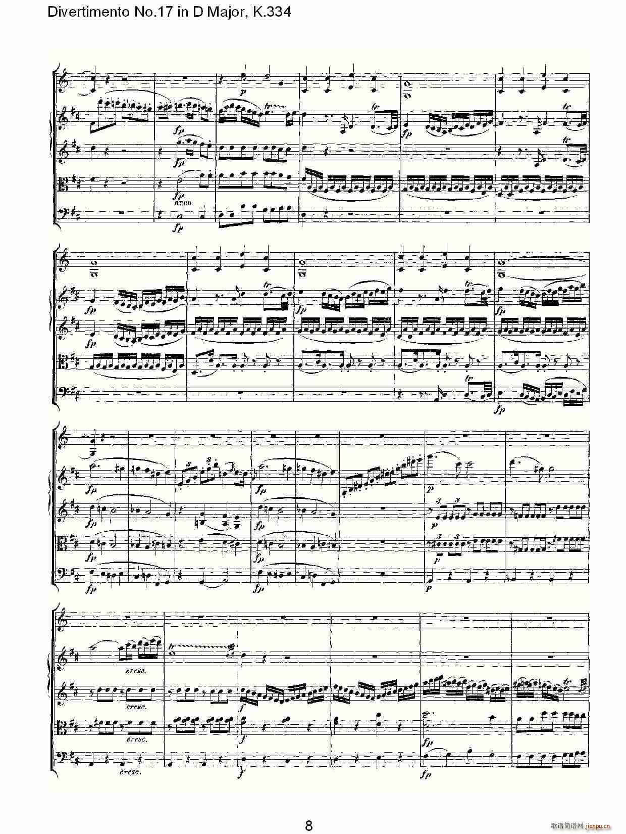Divertimento No.17 in D Major, K.334(ʮ�ּ�����)8