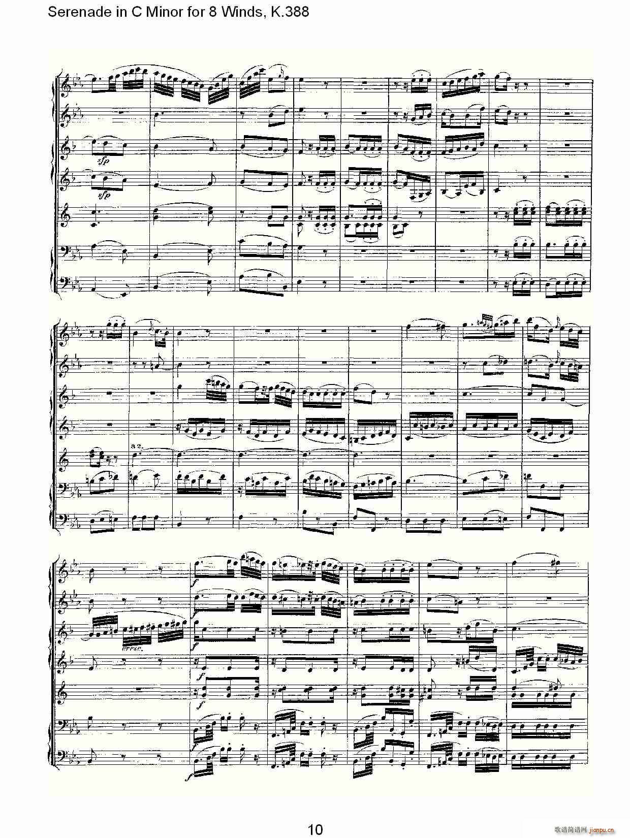 Serenade in C Minor for 8 Winds, K.388(ʮ�ּ�����)10