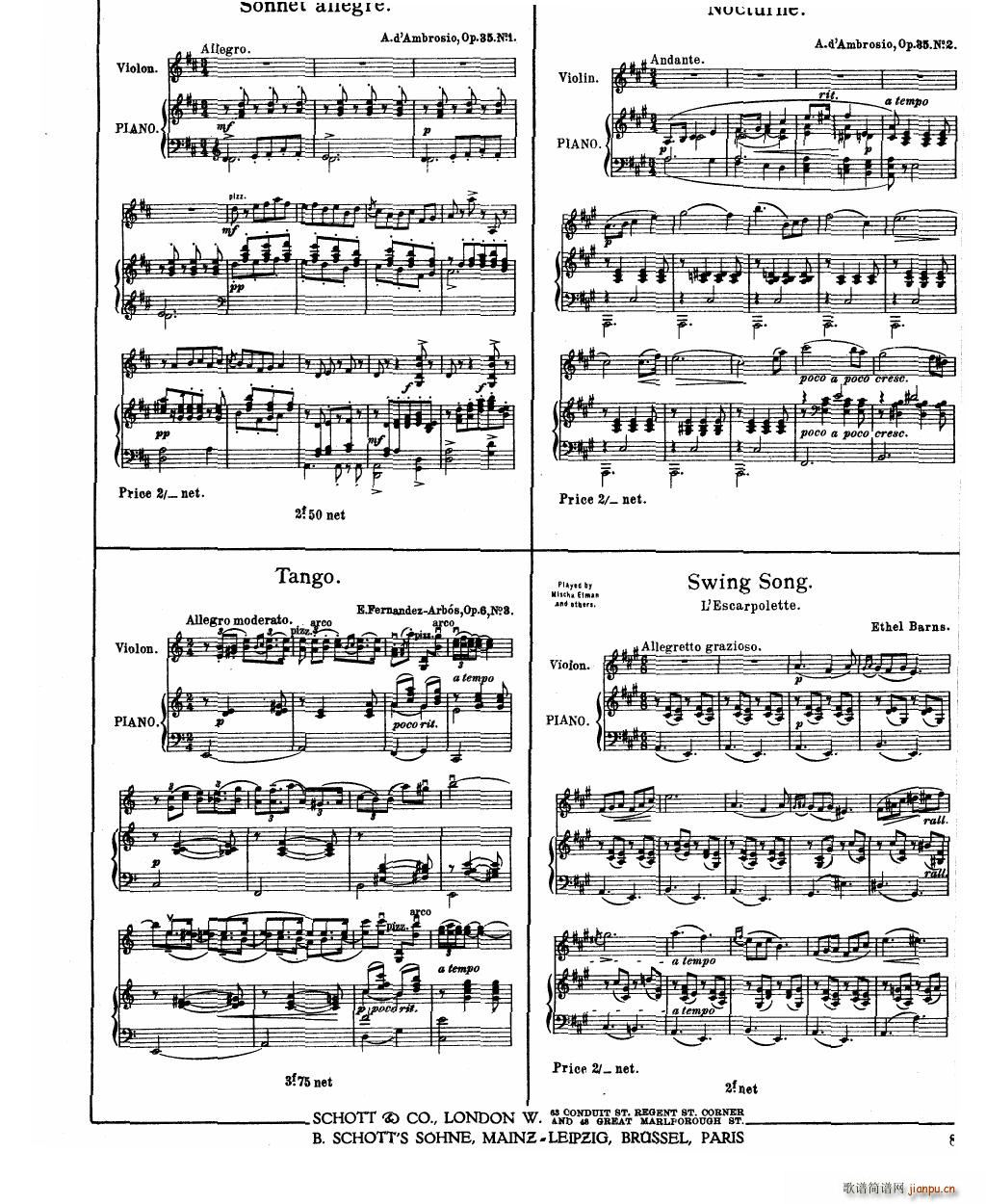 Bowen Barcarolle for violin and piano(����V)23