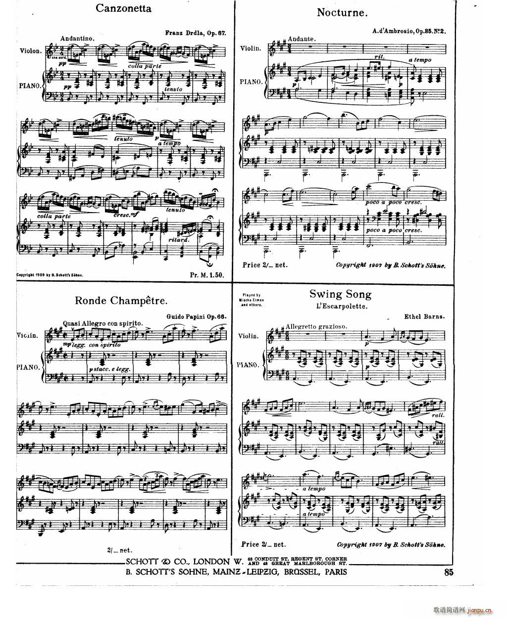 Bowen Barcarolle for violin and piano(����V)24
